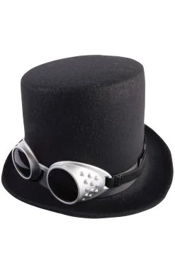 Steampunk Top Hat And Goggles (Black)