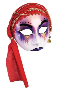 Fortune Teller Mask With Scarf (Red)