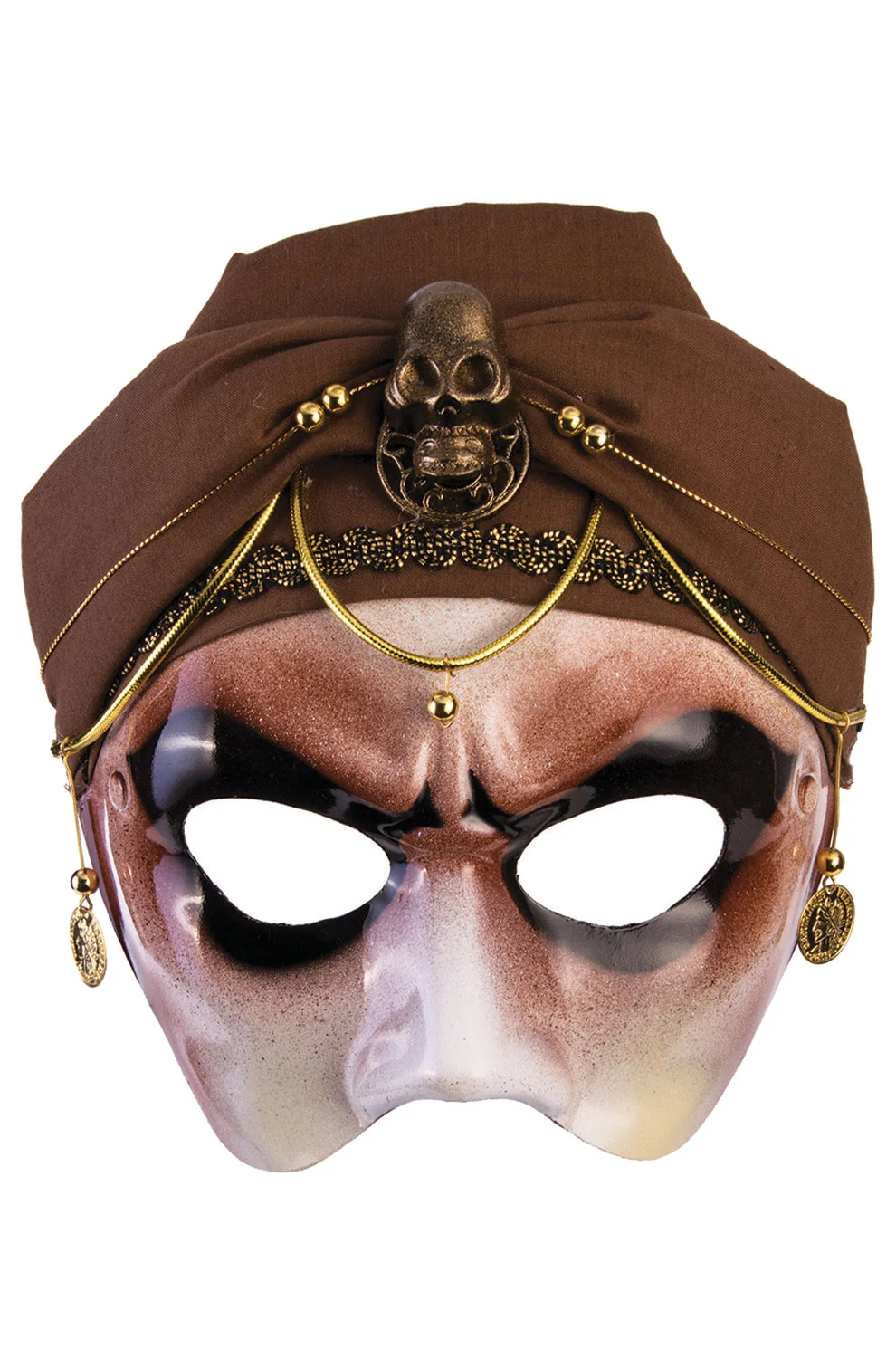 Male Fortune Teller Mask With Scarf (Brown) 3 Male Fortune Teller Mask With Scarf (Brown)