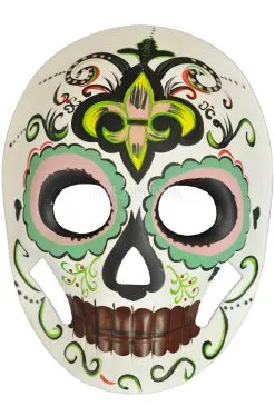 Calavera Masquerade Mask (Yellow Fleur)