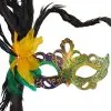Flirty Feathers Mardi Gras Stick Mask (Purple) -Toddler Costumes Sales M3293PU full 1