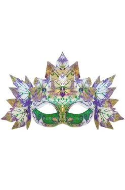 Gaia Mardi Gras Mask (White)