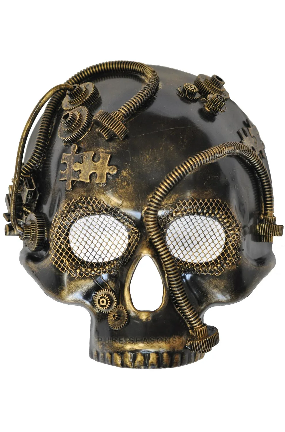 Steampunk Robot Skull Mask (Gold) 3 Steampunk Robot Skull Mask (Gold)