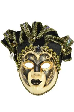 Jolly Paper-Mache Full Mask (Black)