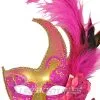 Mardi Gras Swan Mask (Hot Pink/Gold) -Toddler Costumes Sales M6131HPG full 1