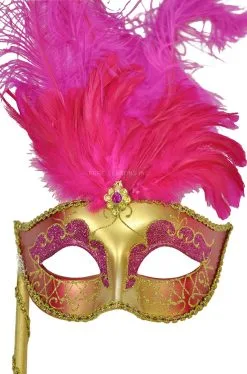 Colombina Vanity Fair Venetian Mask (Magenta)