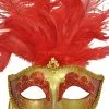 Colombina Vanity Fair Venetian Mask (Red/Gold) -Toddler Costumes Sales M6150RG full 1