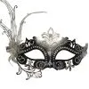 Farfalla Fiore Masquerade Mask (Black/Silver) -Toddler Costumes Sales M7041BS full 1