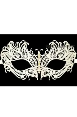 Mystique Winged Venetian Mask (White)