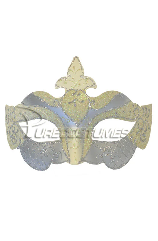 Colombina Fleur Venetian Mask (Silver) 3 Colombina Fleur Venetian Mask (Silver)